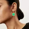 16ctw Emerald Cushion-Shaped Dangle Drop Earrings