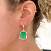 16ctw Emerald Cushion-Shaped Dangle Drop Earrings