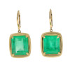 16ctw Emerald Cushion-Shaped Dangle Drop Earrings