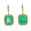 16ctw Emerald Cushion-Shaped Dangle Drop Earrings