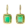 16ctw Emerald Cushion-Shaped Dangle Drop Earrings