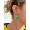 16ctw Emerald Cushion-Shaped Dangle Drop Earrings