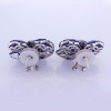 15ctw Blue Sapphire Flower Statement Stud Earrings