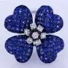 15ctw Blue Sapphire Flower Statement Stud Earrings