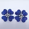 15ctw Blue Sapphire Flower Statement Stud Earrings