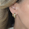 Flush Set White Sapphire Huggie Hoop Earrings