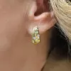Flush Set White Sapphire Huggie Hoop Earrings