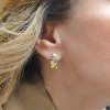 Flush Set White Sapphire Huggie Hoop Earrings