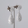 16ctw White Sapphire Paved Pear-shaped Drop Earrings
