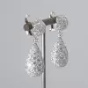 16ctw White Sapphire Paved Pear-shaped Drop Earrings