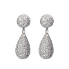 16ctw White Sapphire Paved Pear-shaped Drop Earrings