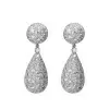 16ctw White Sapphire Paved Pear-shaped Drop Earrings