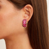 8ctw Oval Cut Ruby Vintage Huggie Hoop Earrings