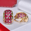 8ctw Oval Cut Ruby Vintage Huggie Hoop Earrings