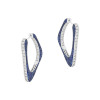 5ctw White and Blue Sapphire Paved Geometric Hoop Earrings