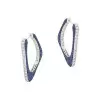 5ctw White and Blue Sapphire Paved Geometric Hoop Earrings