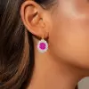 14ctw Cushion Cut Fuchsia Sapphire Drop Earrings