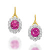 14ctw Cushion Cut Fuchsia Sapphire Drop Earrings