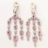36ctw Oval Cut White and Fuchsia Sapphire Chandelier Earrings
