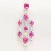 36ctw Oval Cut White and Fuchsia Sapphire Chandelier Earrings