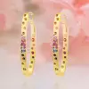 Flush Set Multicolor Sapphire Starry Rainbow Hoop Earrings