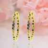 Flush Set Multicolor Sapphire Starry Rainbow Hoop Earrings