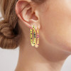 Flush Set Multicolor Sapphire Starry Rainbow Hoop Earrings