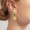 Flush Set Multicolor Sapphire Starry Rainbow Hoop Earrings