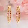 Flush Set Multicolor Sapphire Starry Rainbow Hoop Earrings