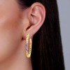 Flush Set Multicolor Sapphire Starry Rainbow Hoop Earrings