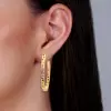 Flush Set Multicolor Sapphire Starry Rainbow Hoop Earrings
