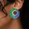 6ctw Sapphire and Emerald Paved Statement Earrings