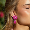 45ctw Invisible-set Ruby Flower Teardrop Dangle Statement Earrings