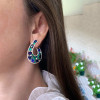 20ctw Nature-inspired Green and Blue Sapphire Statement Earrings
