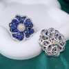25ctw Blue and White Sapphire Blossom Statement Earrings