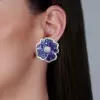 25ctw Blue and White Sapphire Blossom Statement Earrings