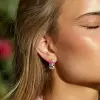 Scattered Paved Multicolor Sapphire Starry Hoop Earrings