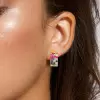 Scattered Paved Multicolor Sapphire Starry Hoop Earrings