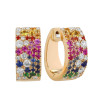 Scattered Paved Multicolor Sapphire Starry Hoop Earrings