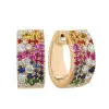 Scattered Paved Multicolor Sapphire Starry Hoop Earrings