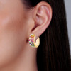 Scattered Paved Multicolor Sapphire Starry Hoop Earrings