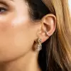 13ctw Oval and Round Matte Finish Drop Earrings