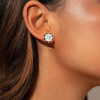 7.5ctw Round Cut Vintage Two Tone Stud Earrings