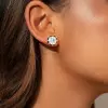 7.5ctw Round Cut Vintage Two Tone Stud Earrings