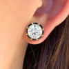 7.5ctw Round Cut Vintage Two Tone Stud Earrings