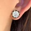 7.5ctw Round Cut Vintage Two Tone Stud Earrings