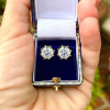 7.5ctw Round Cut Vintage Two Tone Stud Earrings