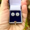 7.5ctw Round Cut Vintage Two Tone Stud Earrings