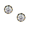 7.5ctw Round Cut Vintage Two Tone Stud Earrings