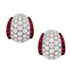 9ctw White and Blue Sapphrie Art-deco Huggie Earrings